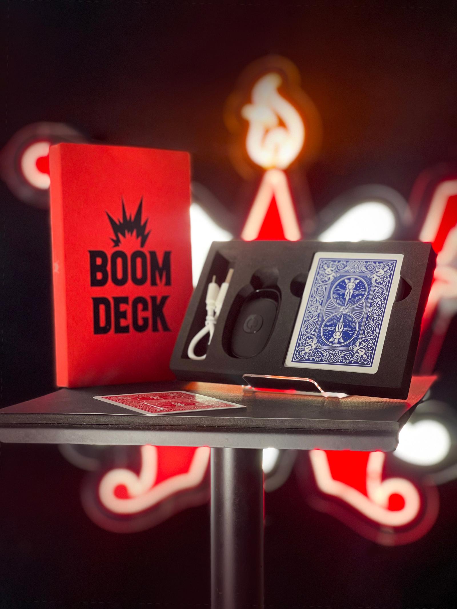 Boom Deck box in front of the Wonder Makers sign